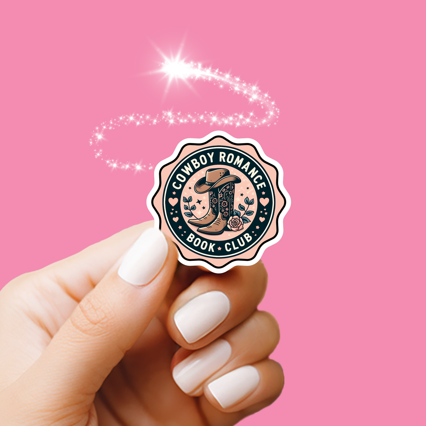 Romance Book Trope Book Club Vintage Stamp Holographic Vinyl Stickers