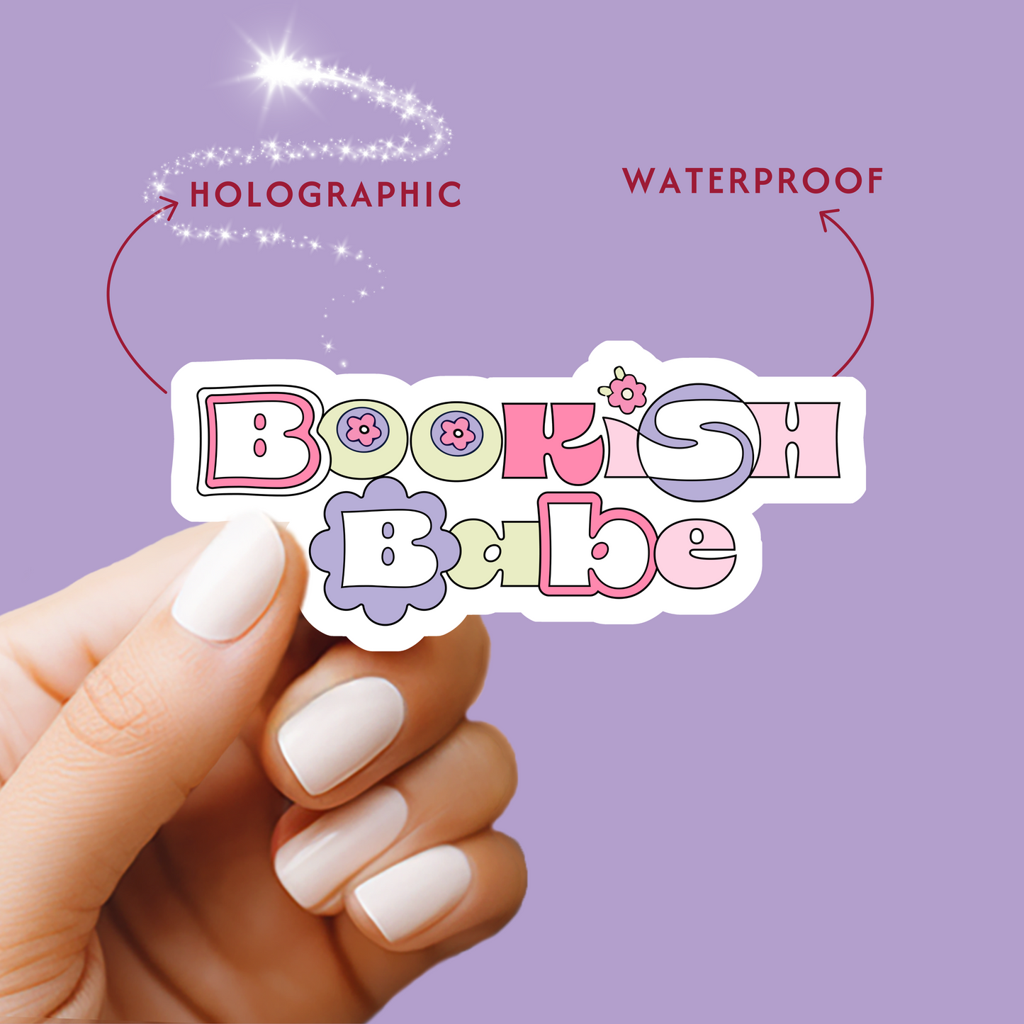 Bookish Babe Holographic Vinyl Sticker