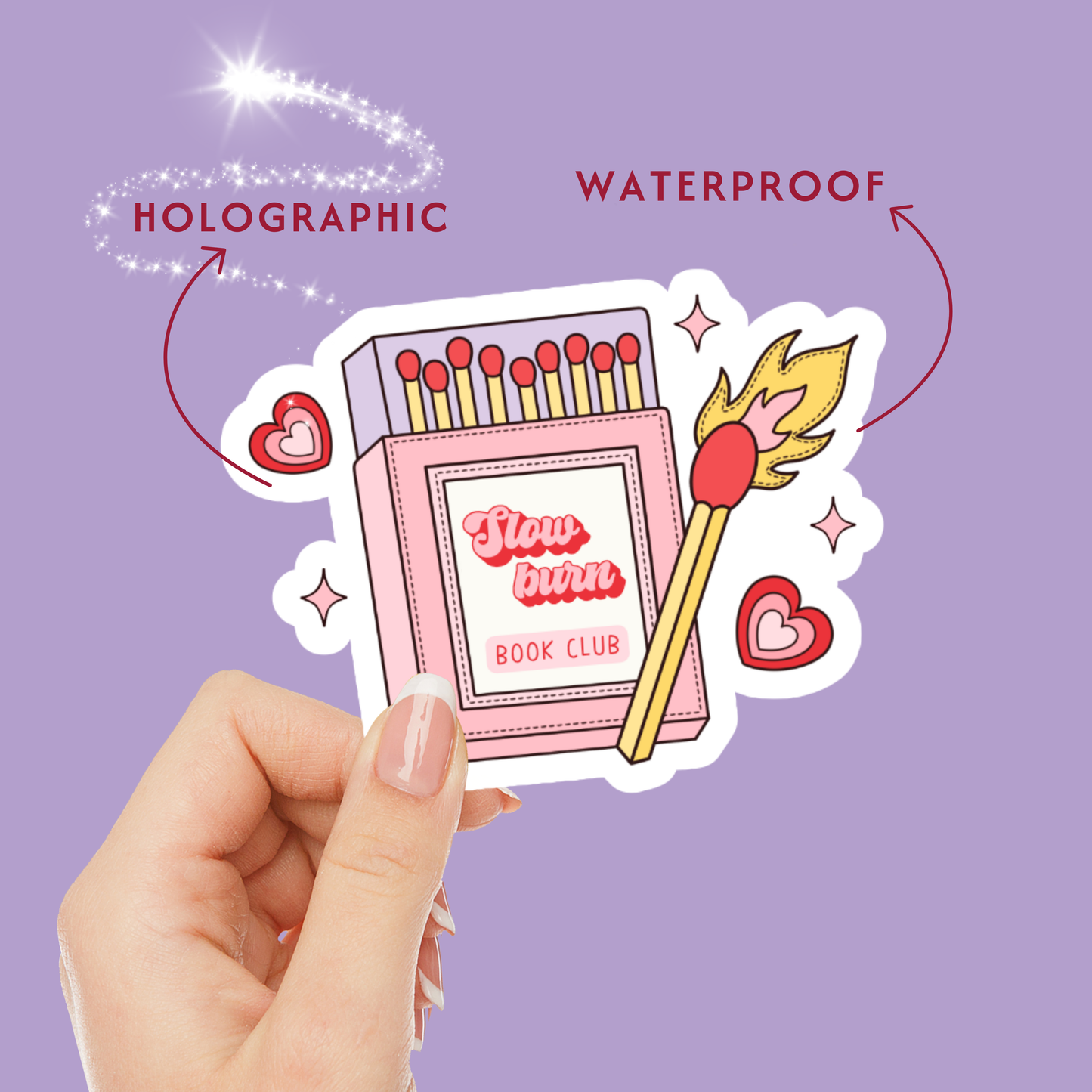 Slow Burn Book Club Match Box Vinyl Sticker