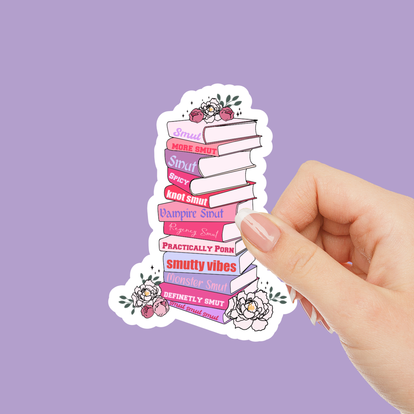 Smut Book Stack Vinyl Sticker