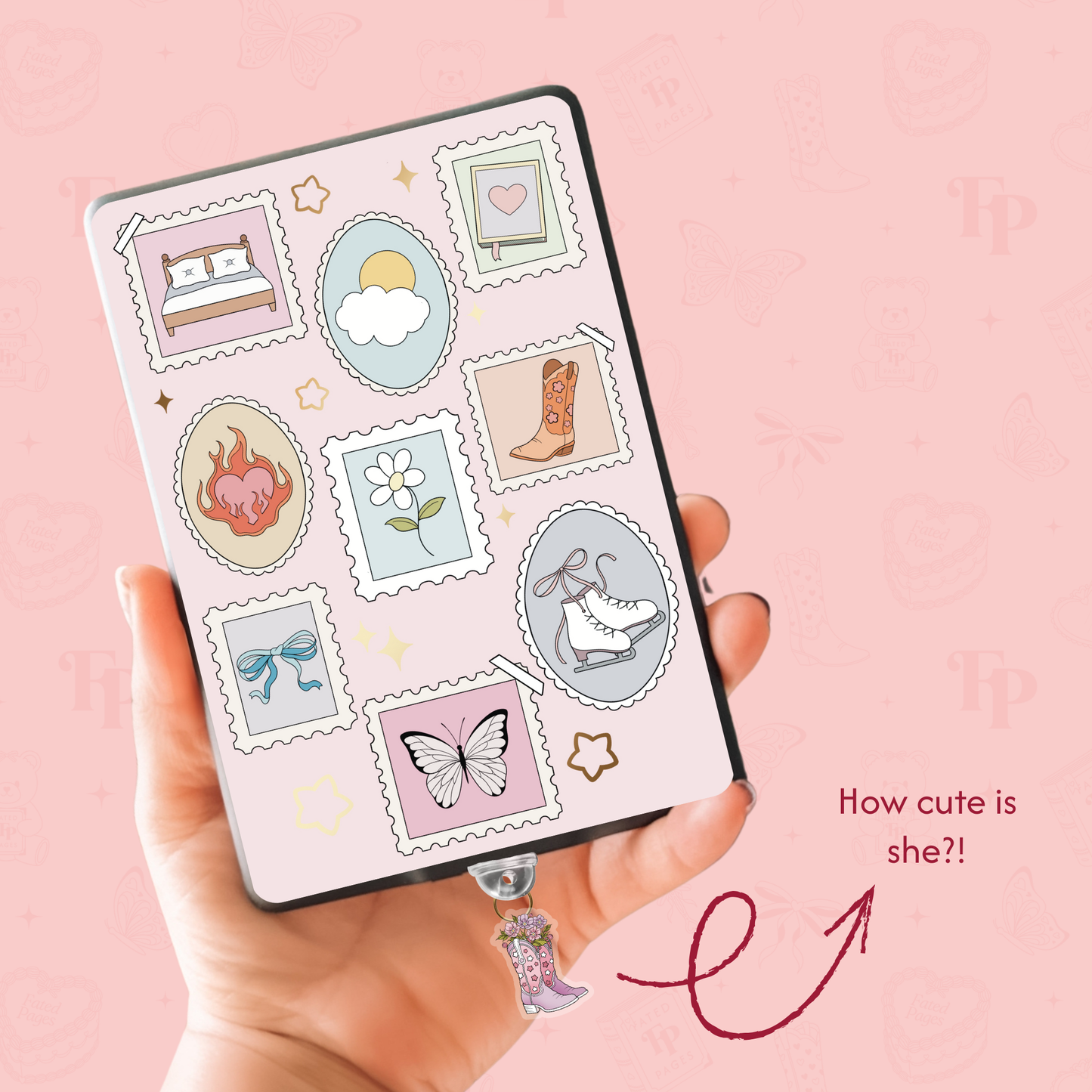 Cowgirl Boots E-Reader Kindle Phone Charm