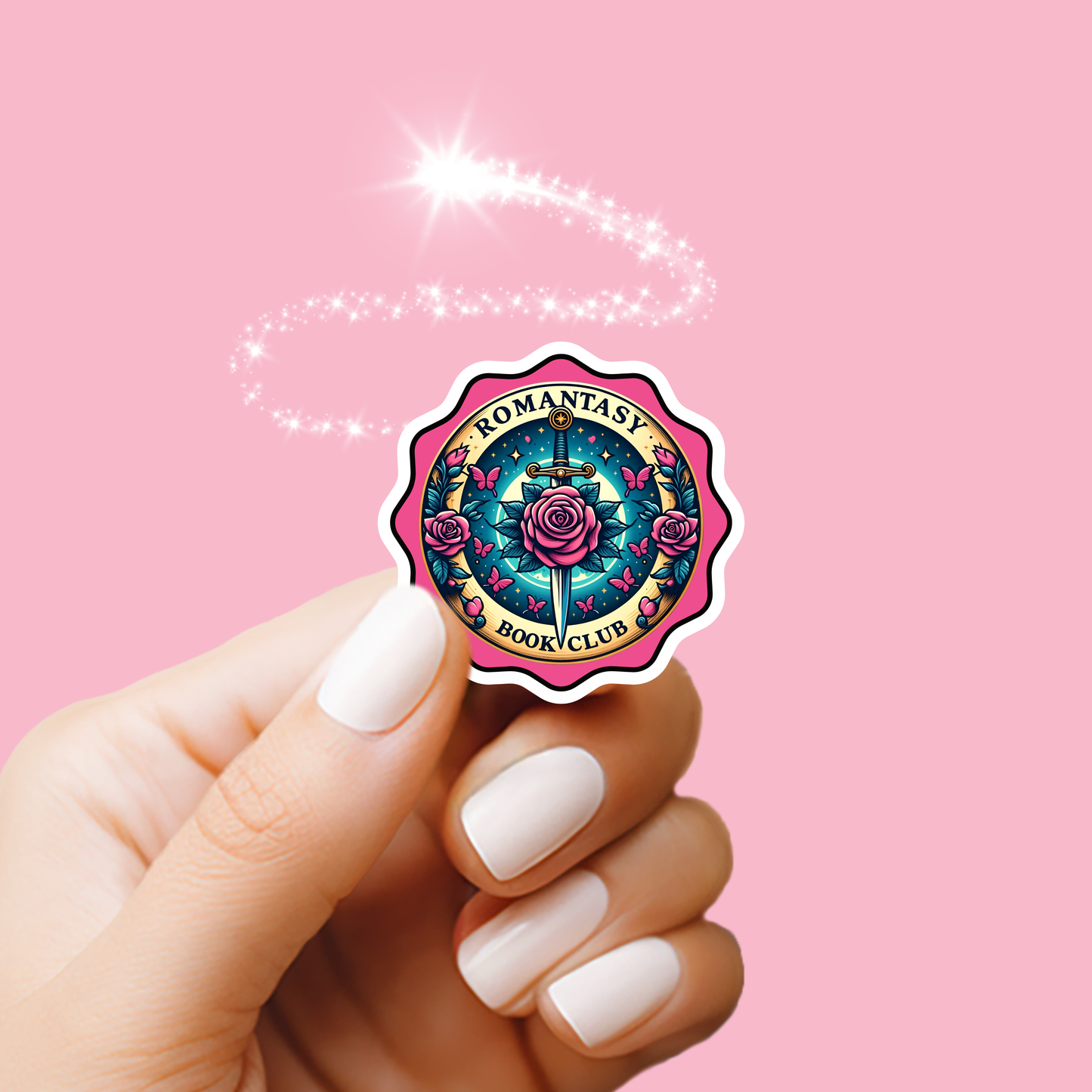 Romance Book Trope Book Club Vintage Stamp Holographic Vinyl Stickers