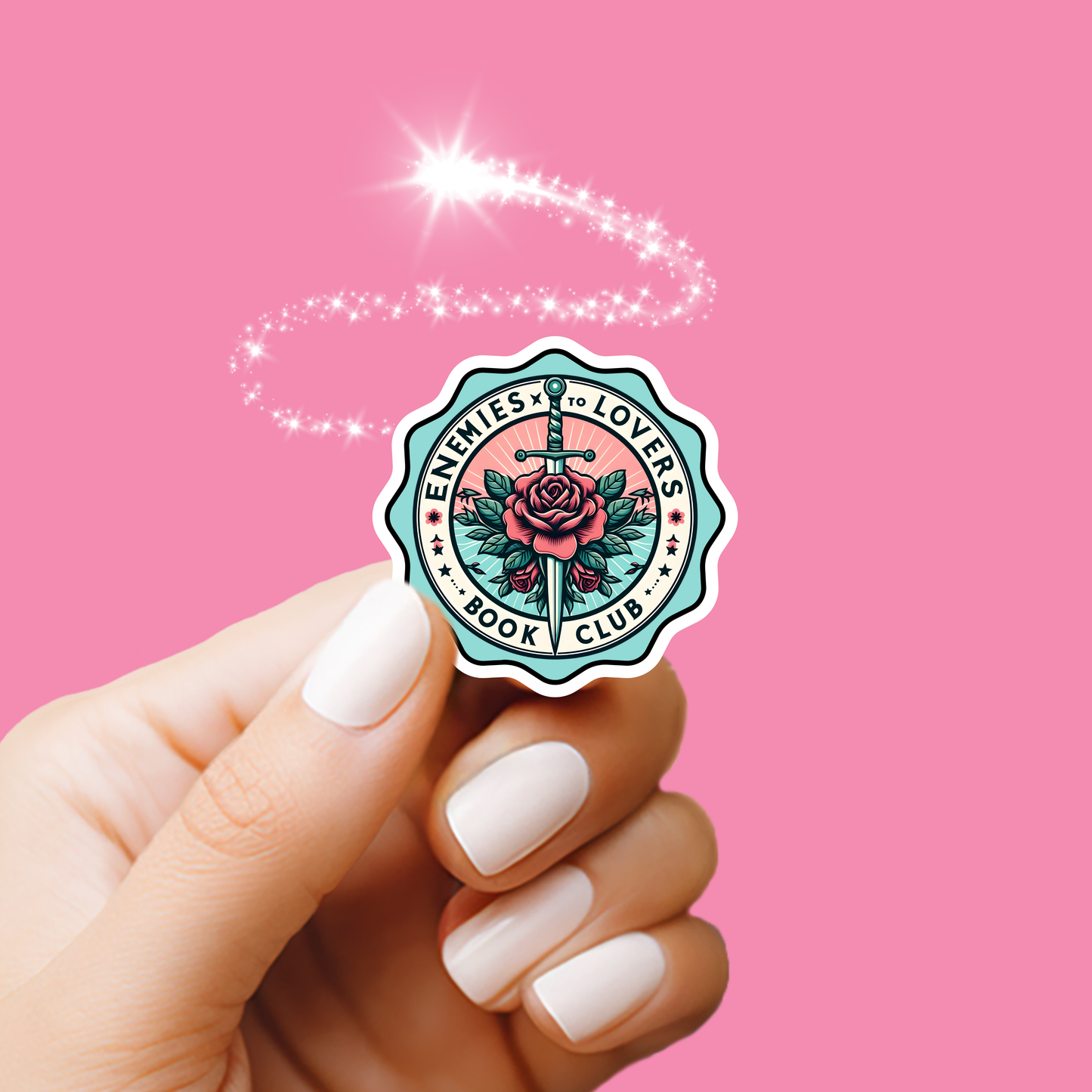 Romance Book Trope Book Club Vintage Stamp Holographic Vinyl Stickers