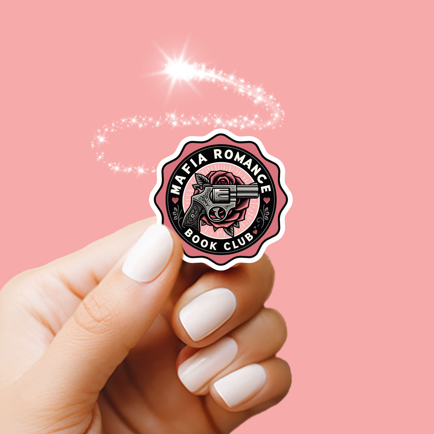 Romance Book Trope Book Club Vintage Stamp Holographic Vinyl Stickers