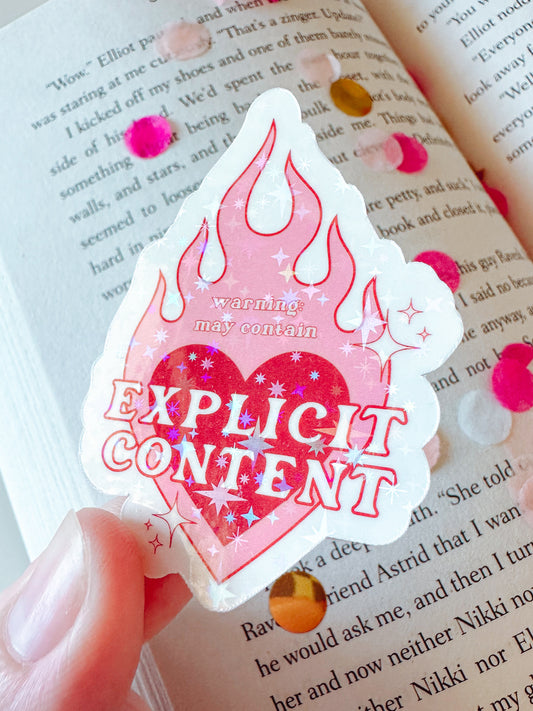 Explicit Content Bookish Vinyl Sticker
