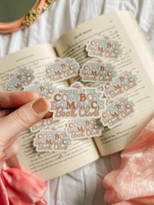 Proud Member of the Cowboy Romance Book Club Vinyl Sticker