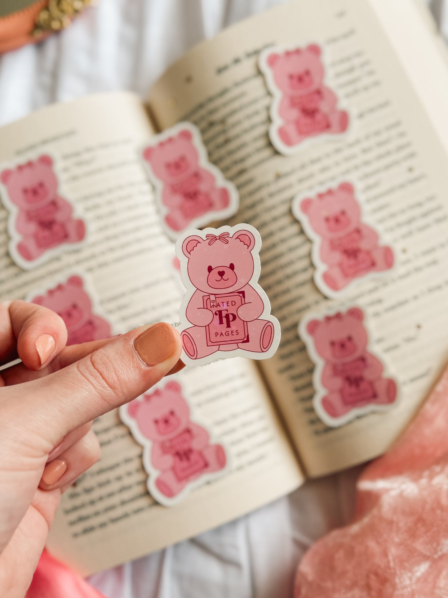 Paige the Fated Pages Teddy Bear | Bookish Kindle Sticker
