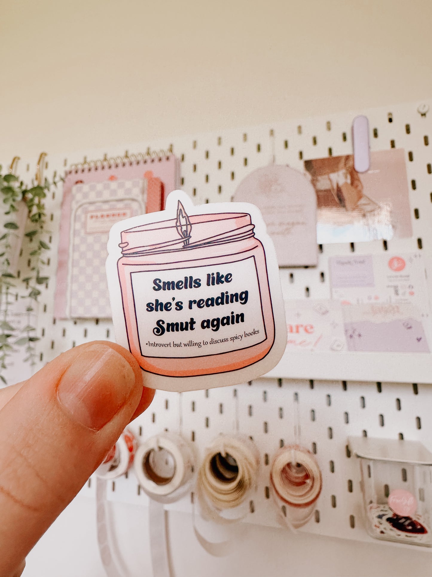 Smut Candle Smells Like She's Reading Smut Again Glossy Vinyl Sticker