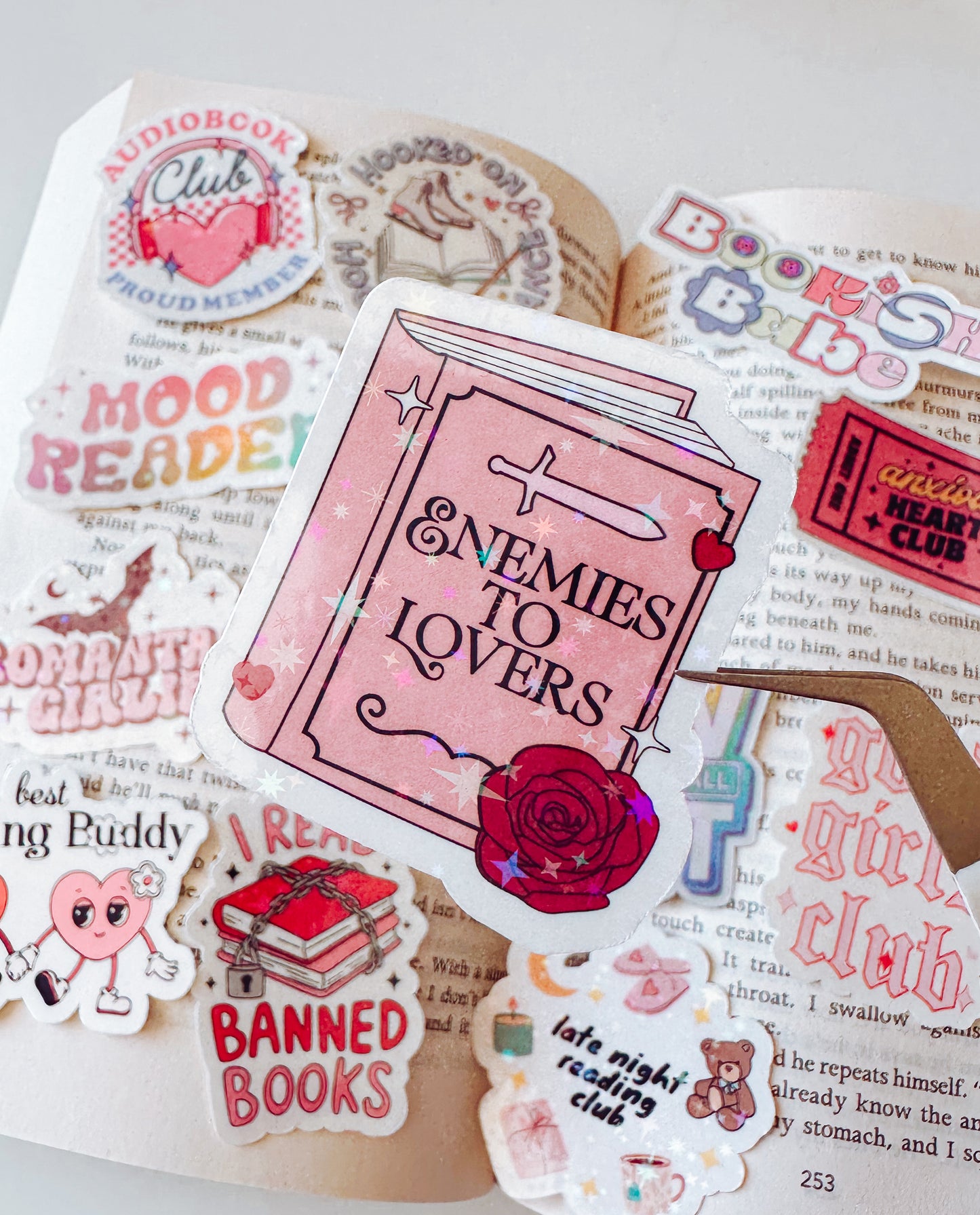 Enemies to Lovers Book Holographic Vinyl Sticker