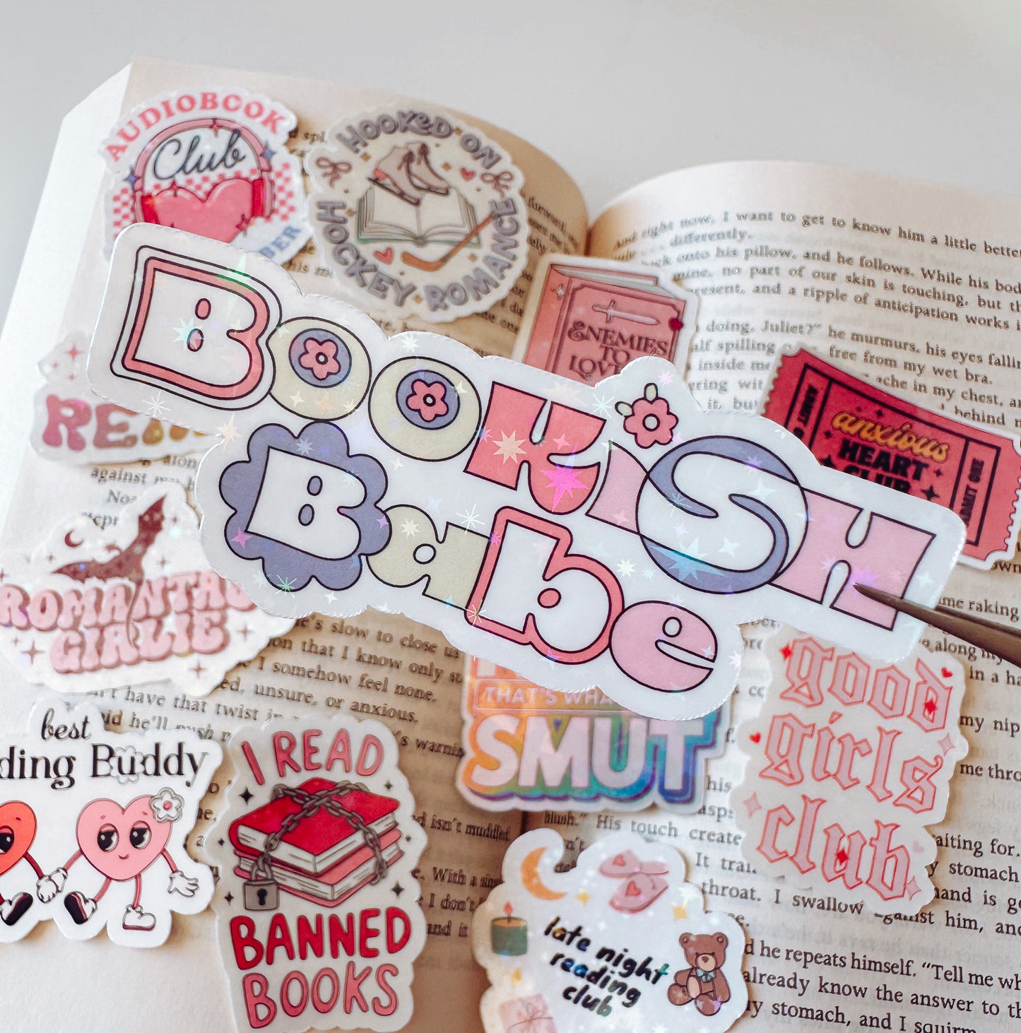 Bookish Babe Holographic Vinyl Sticker