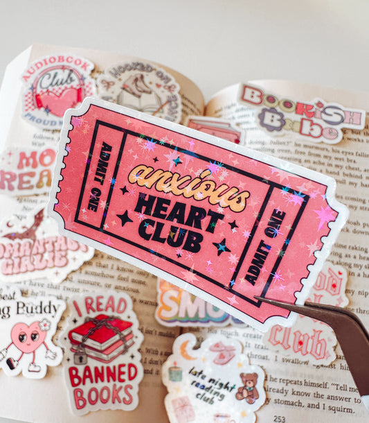 Anxious Heart Club Ticket Vinyl Sticker