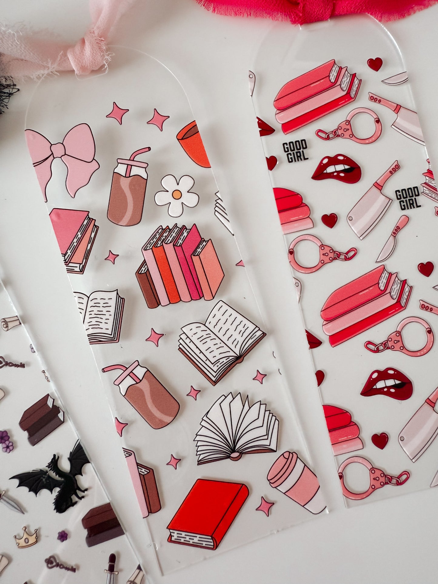 Books and Bows Acrylic Bookmark