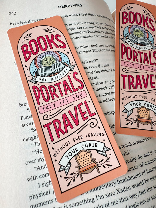 Books are Magical Portals Cardstock Bookmark
