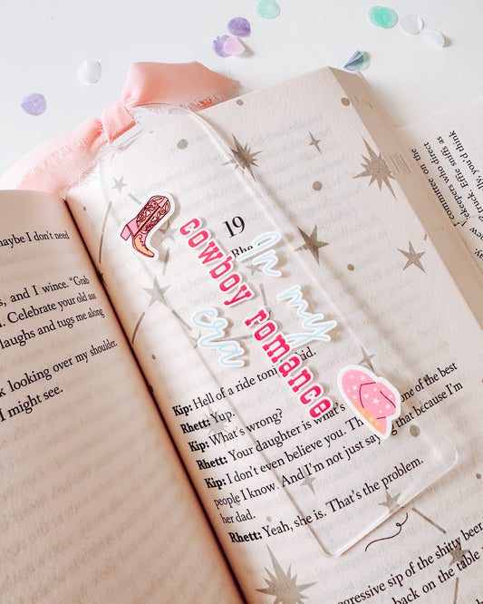 In My Cowboy Romance Era Acrylic Bookmark