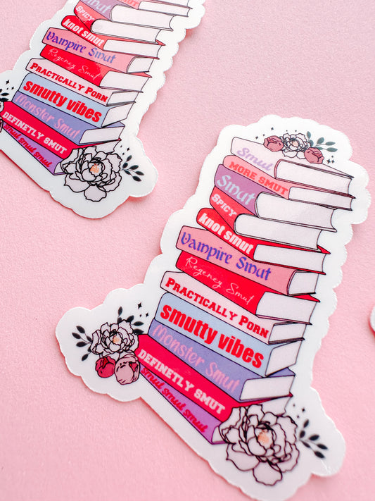 Smut Book Stack Vinyl Sticker