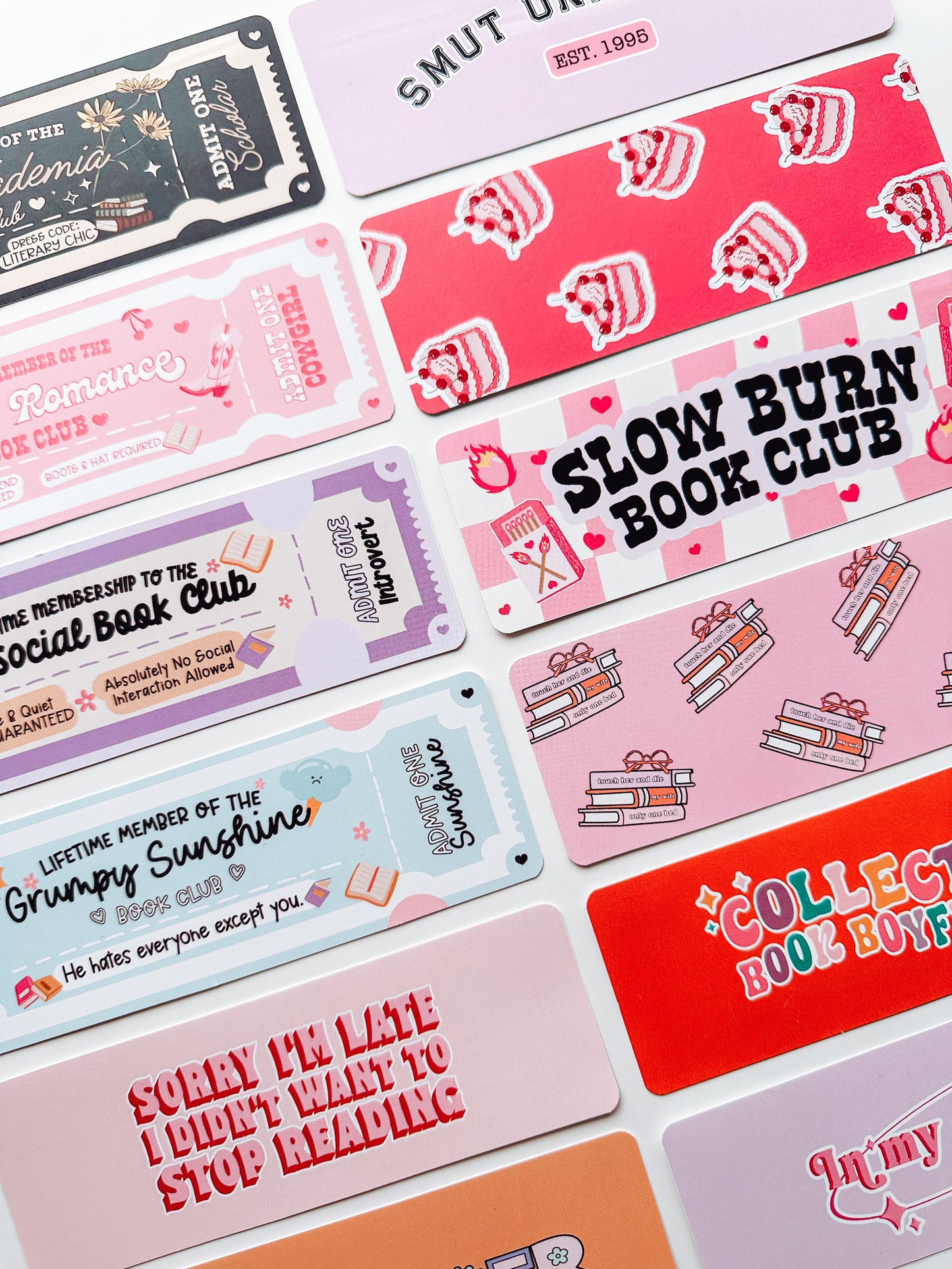 Bookstack Romance Book Tropes Cardstock Bookmark