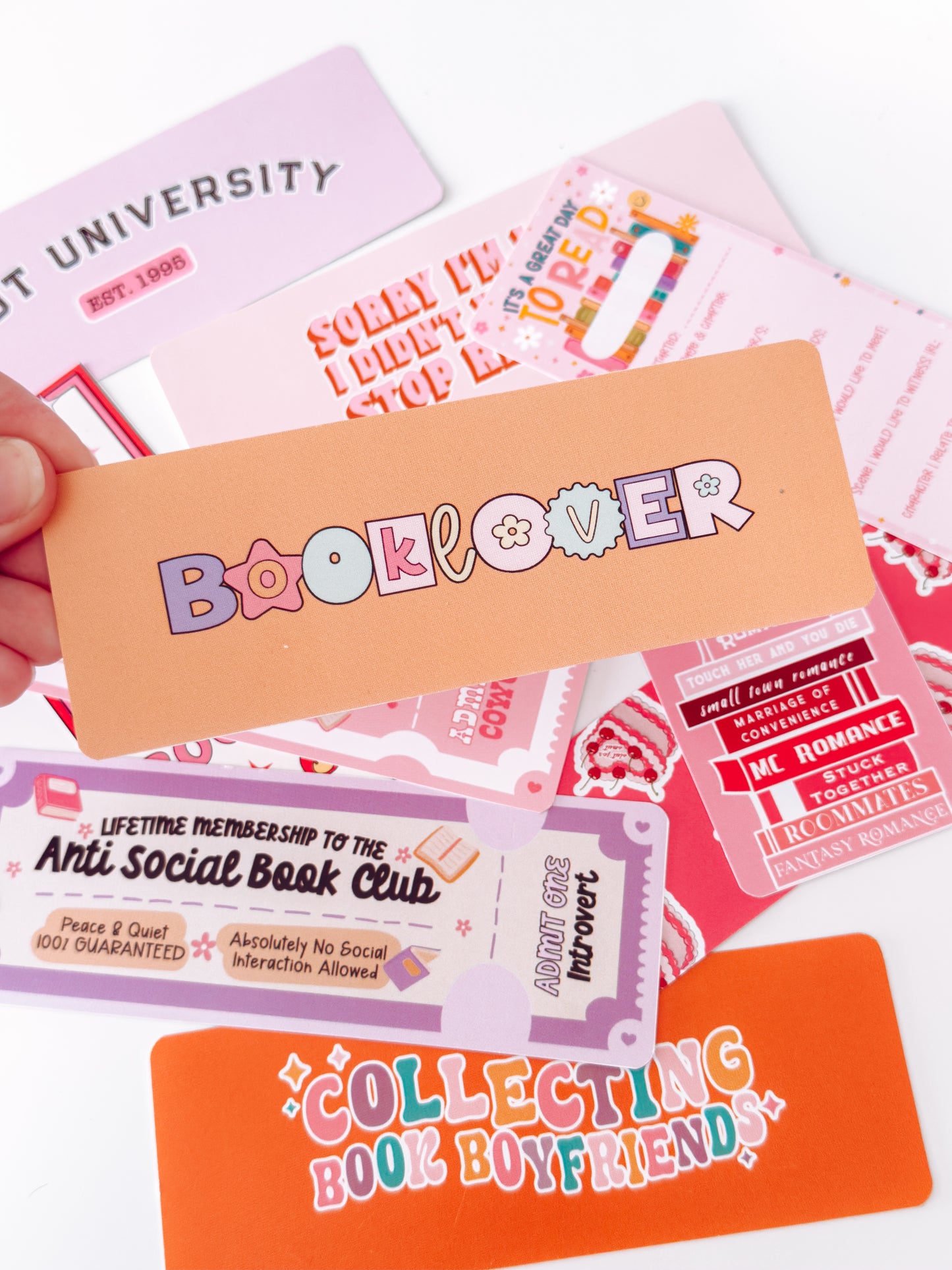 Booklover Retro Font Cardstock Bookmark