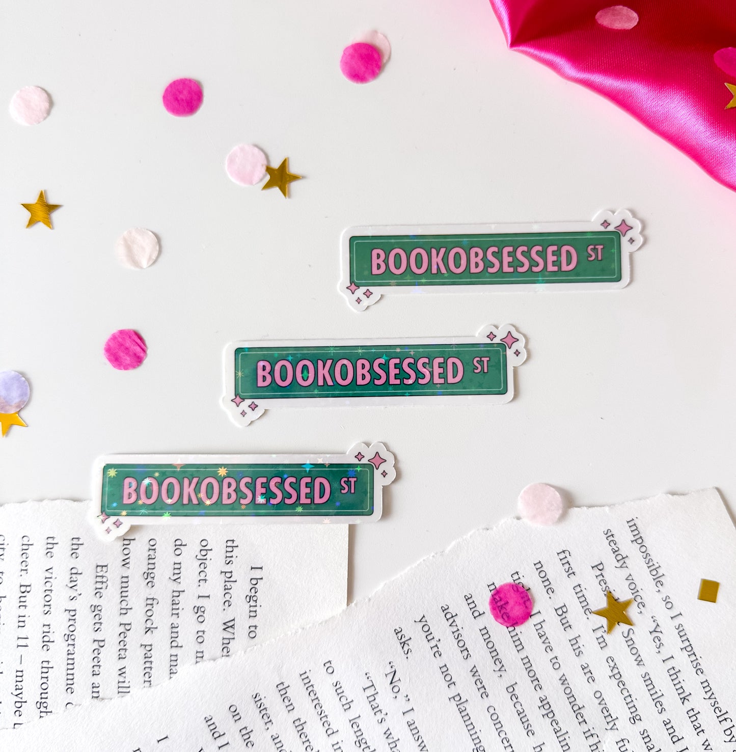 Bookobsessed Street Holographic Vinyl Sticker