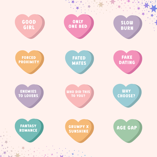 Bookish Conversation Hearts Holographic Vinyl Sticker