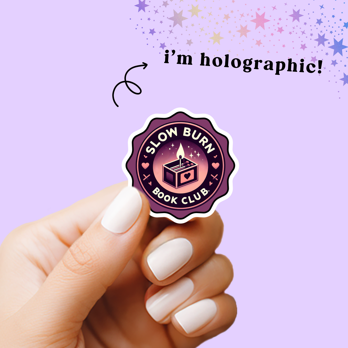 Romance Book Trope Book Club Vintage Stamp Holographic Vinyl Stickers