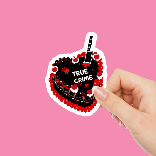 True Crime Vintage Heart Cake Matte Vinyl Sticker