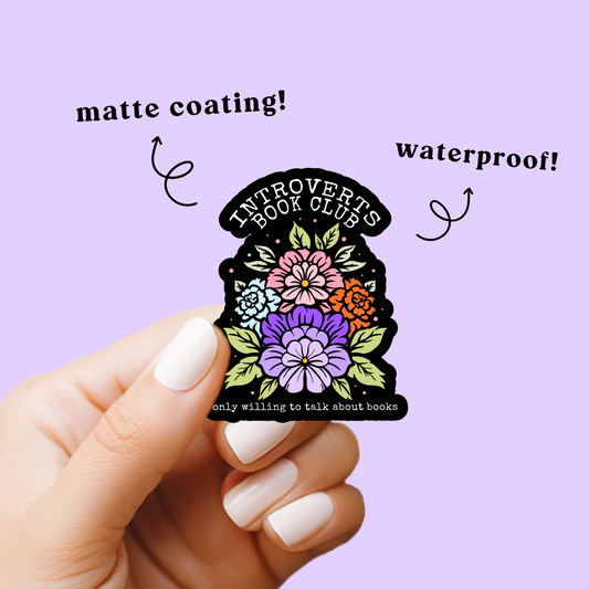 Introverts Book Club Matte Vinyl Sticker