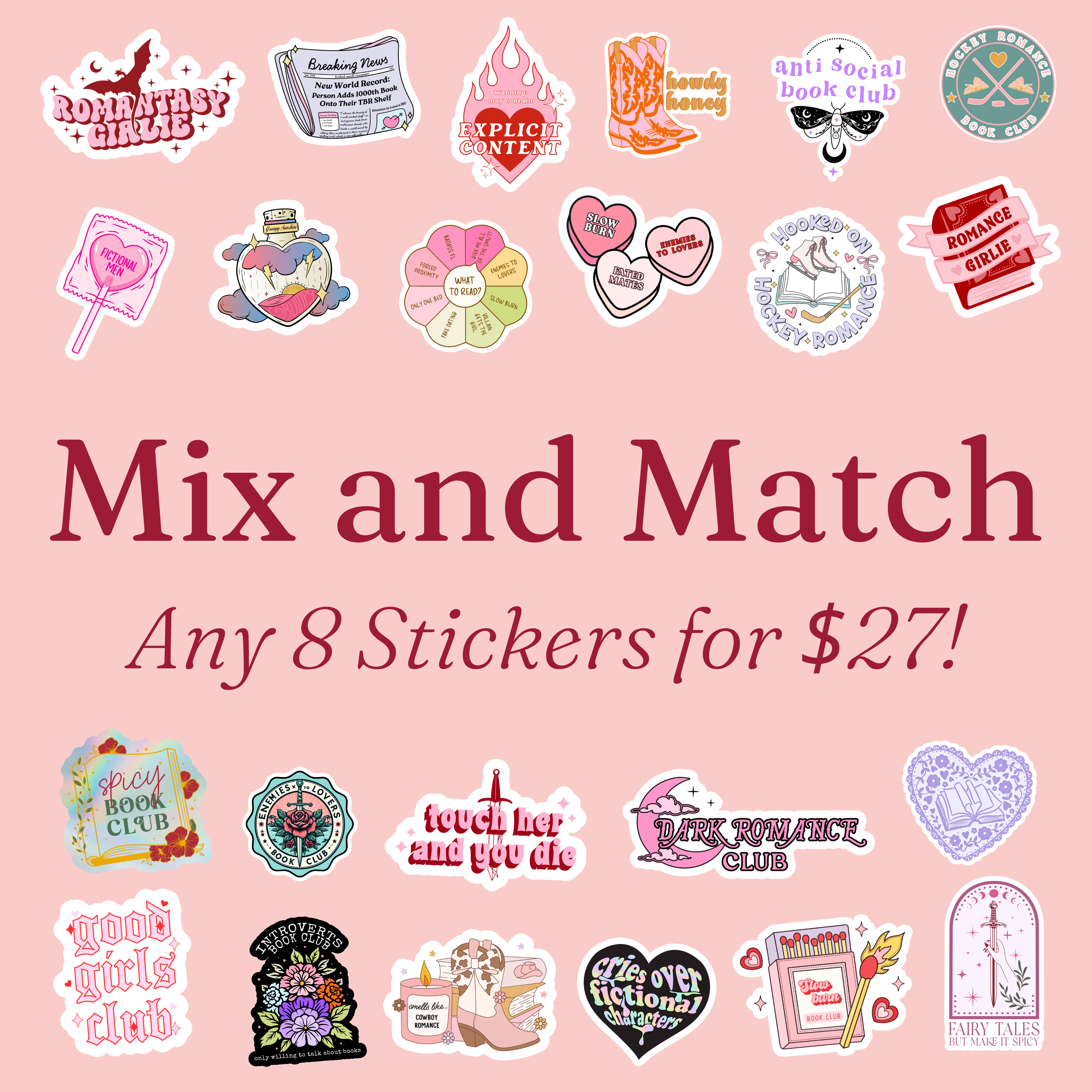 8 Stickers for $27! | Mix and Match – fatedpages