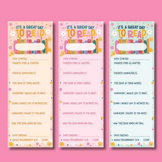 It's a Great Day to Read Interactive Cardstock Bookmark