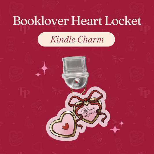 Book lover Heart Locket E-Reader Kindle Phone Charm