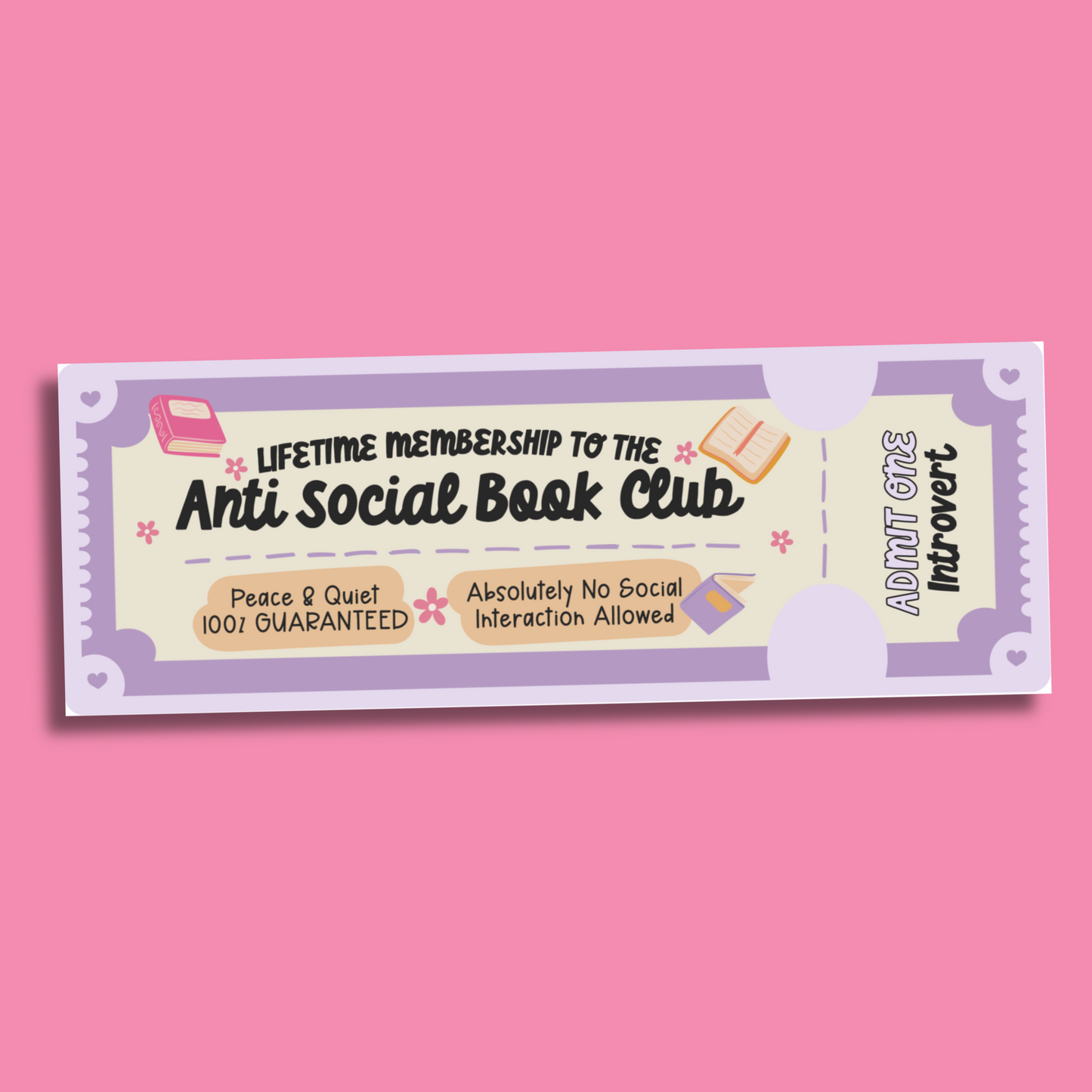 Anti Social Book Club Cardstock Bookmark