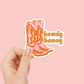 Howdy Honey Cowboy Boot Vinyl Sticker