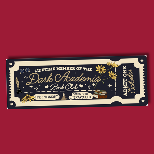 Dark Academia Book Club Cardstock Bookmark