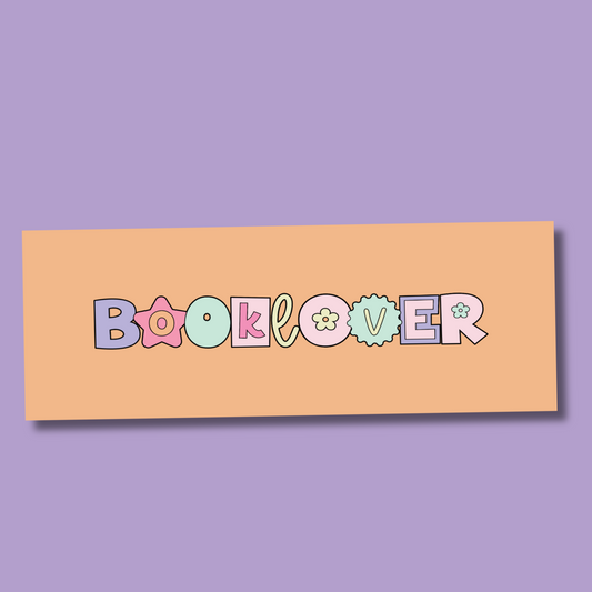 Booklover Retro Font Cardstock Bookmark