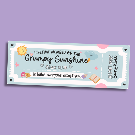 Grumpy Sunshine Book Club Cardstock Bookmark