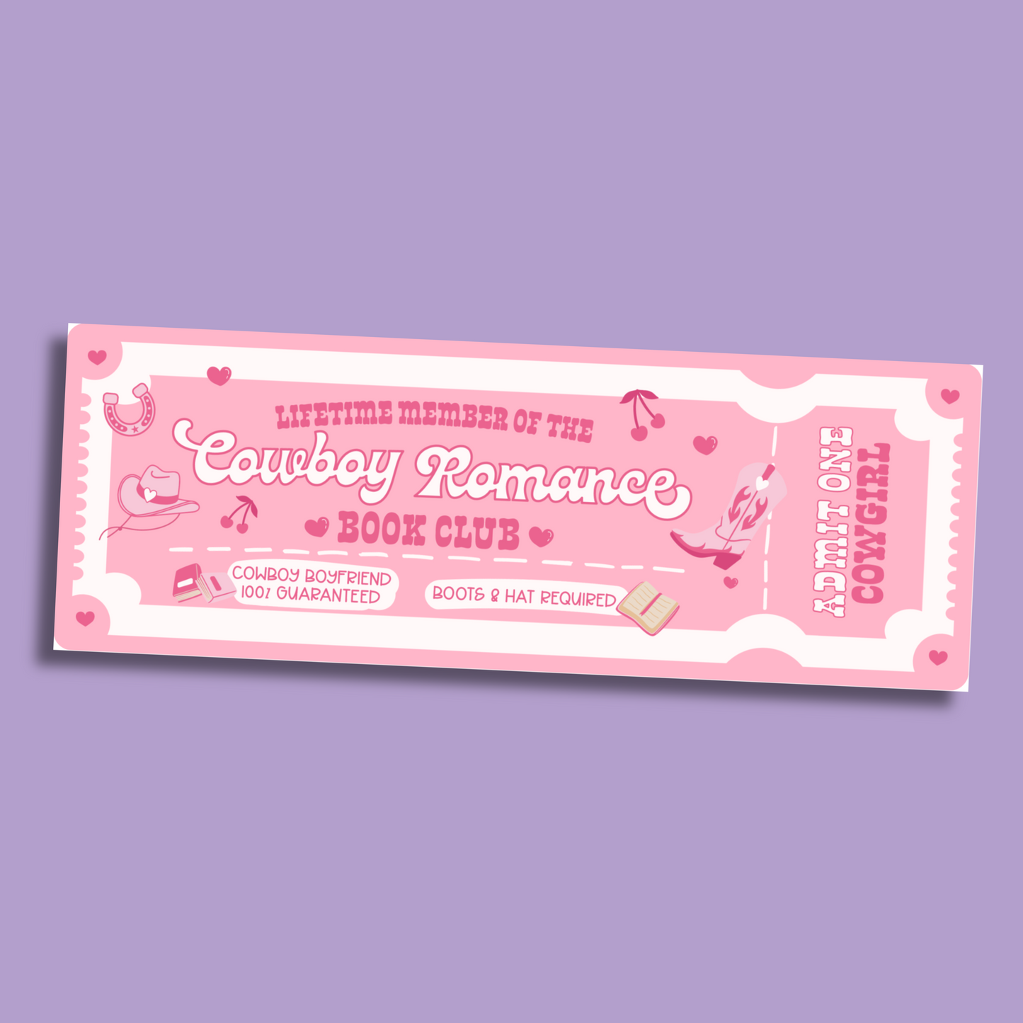 Cowboy Romance Book Club Cardstock Bookmark