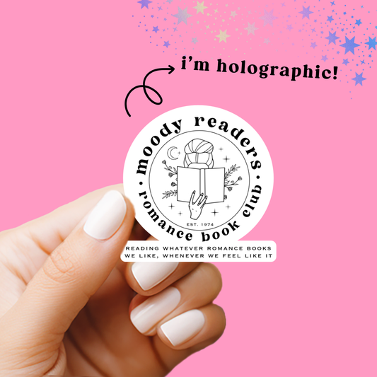 Moody Readers Romance Book Club Holographic Vinyl Sticker