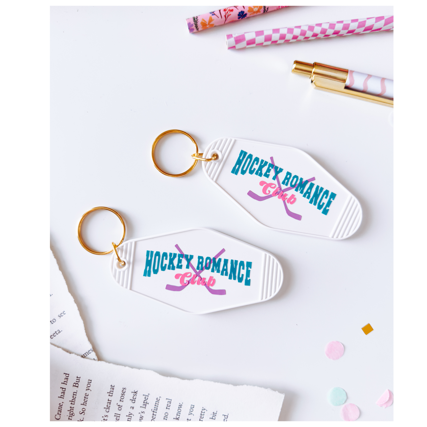 Hockey Romance Club Motel Keychain