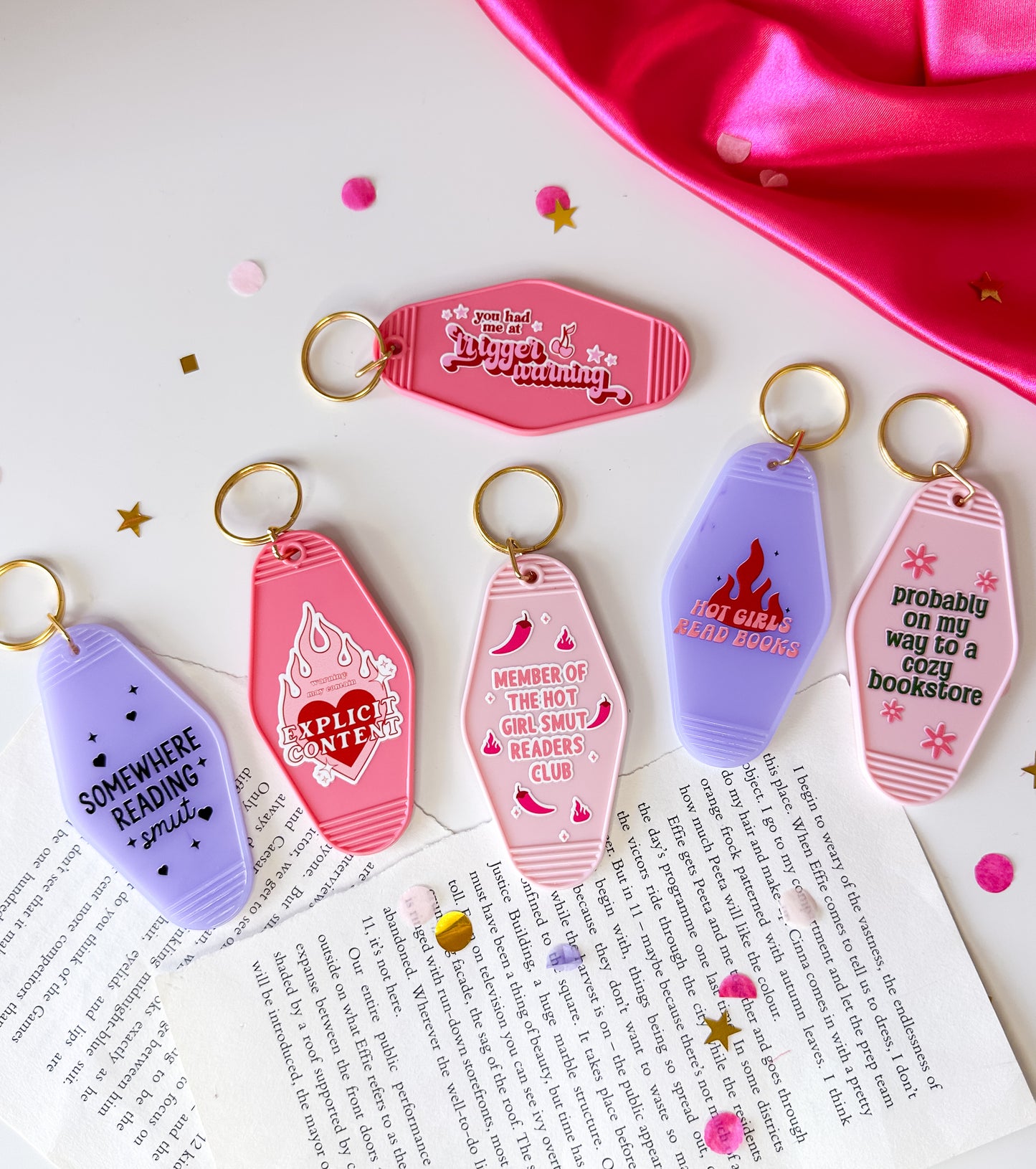 You Had me at Trigger Warning Bookish Keychain