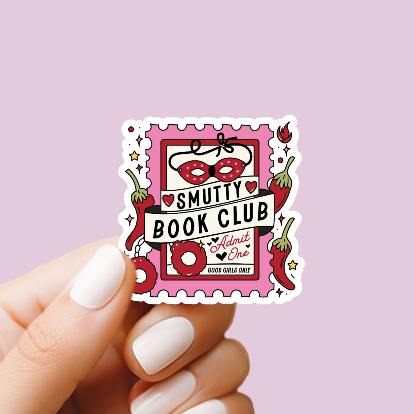 Smutty Book Club Ticket Vinyl Sticker