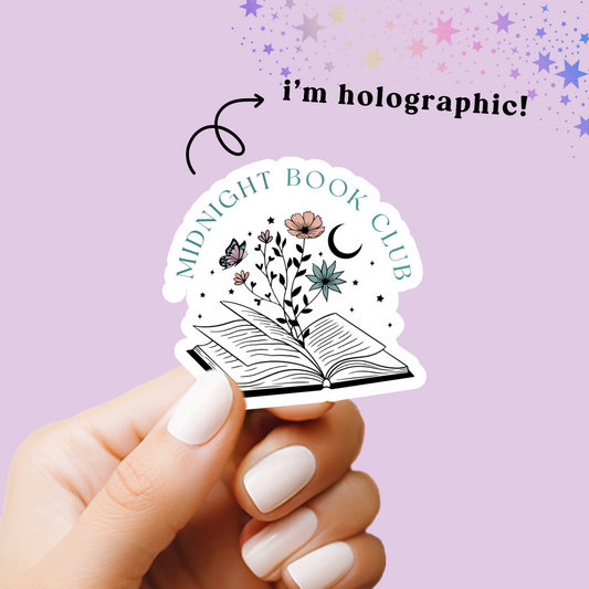 Midnight Book Club Holographic Vinyl Sticker