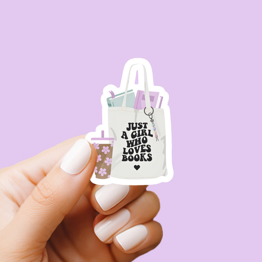 Just a Girl Who Loves Books + Drink Coffee, Read Books, Be Happy Vinyl Sticker