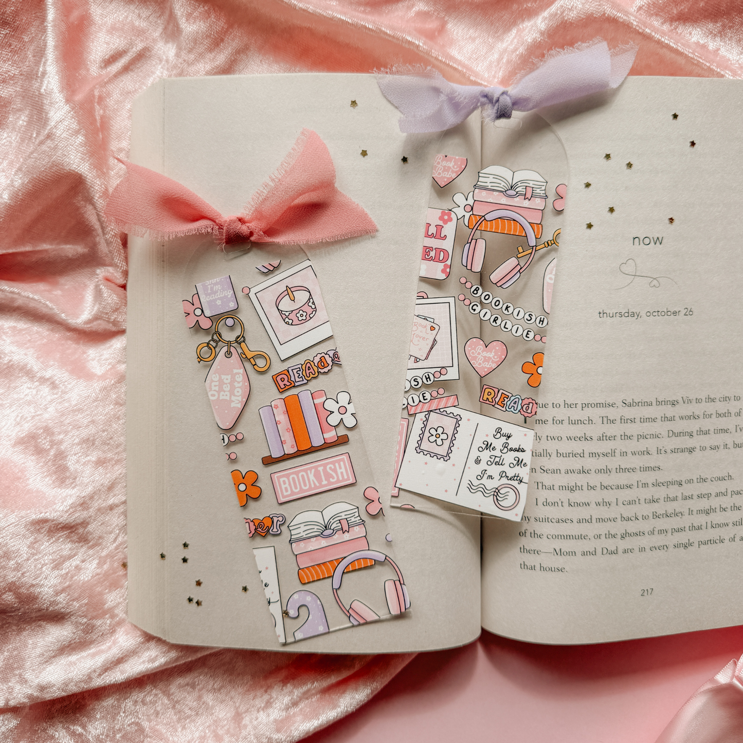Girlie Bookish Aesthetic Acrylic Bookmark