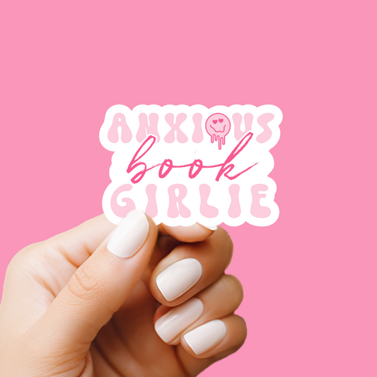 Anxious Book Girlie Vinyl Sticker