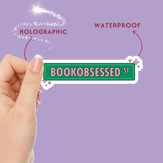 Bookobsessed Street Holographic Vinyl Sticker