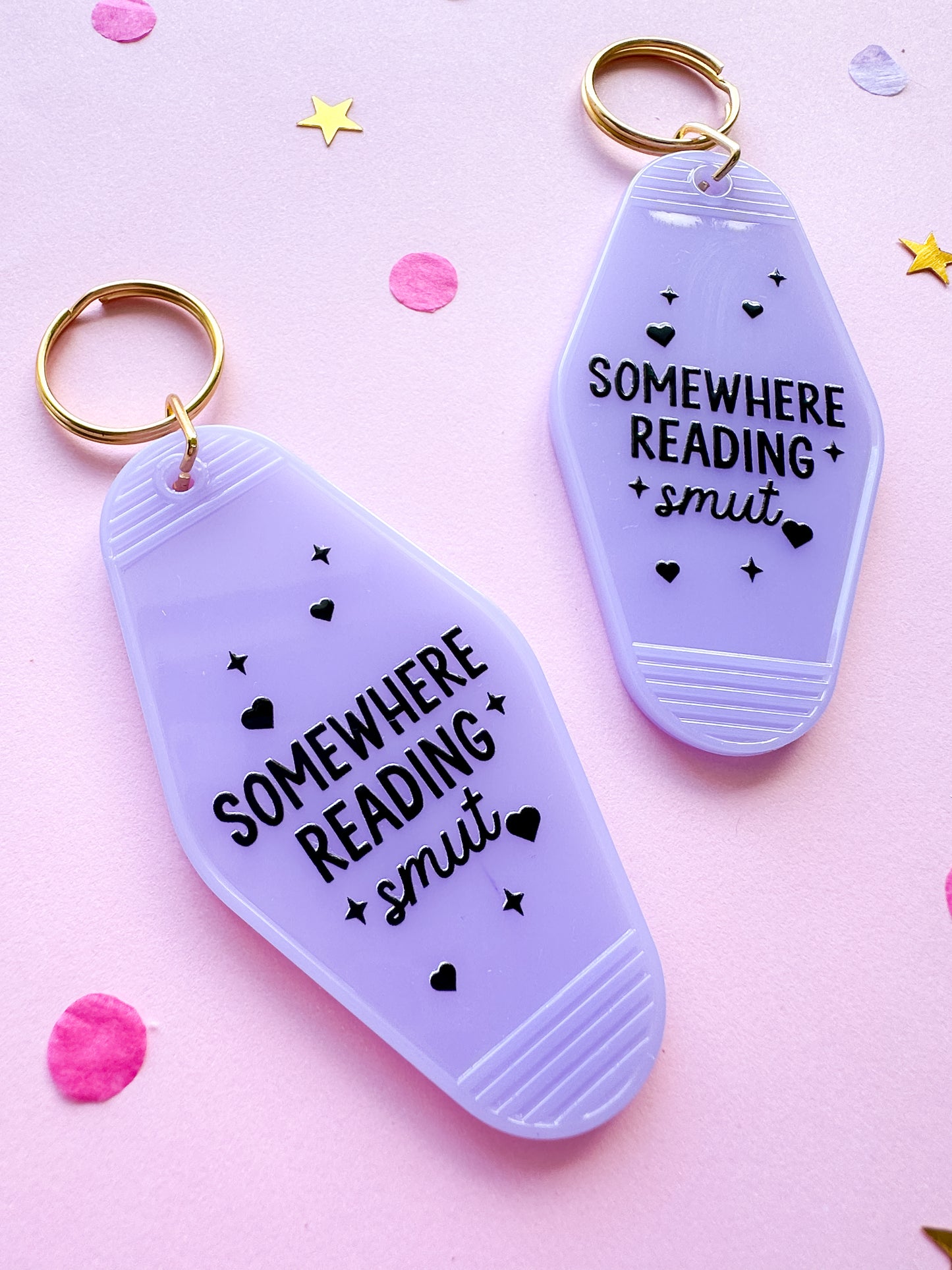 Somewhere Reading Smut Bookish Keychain