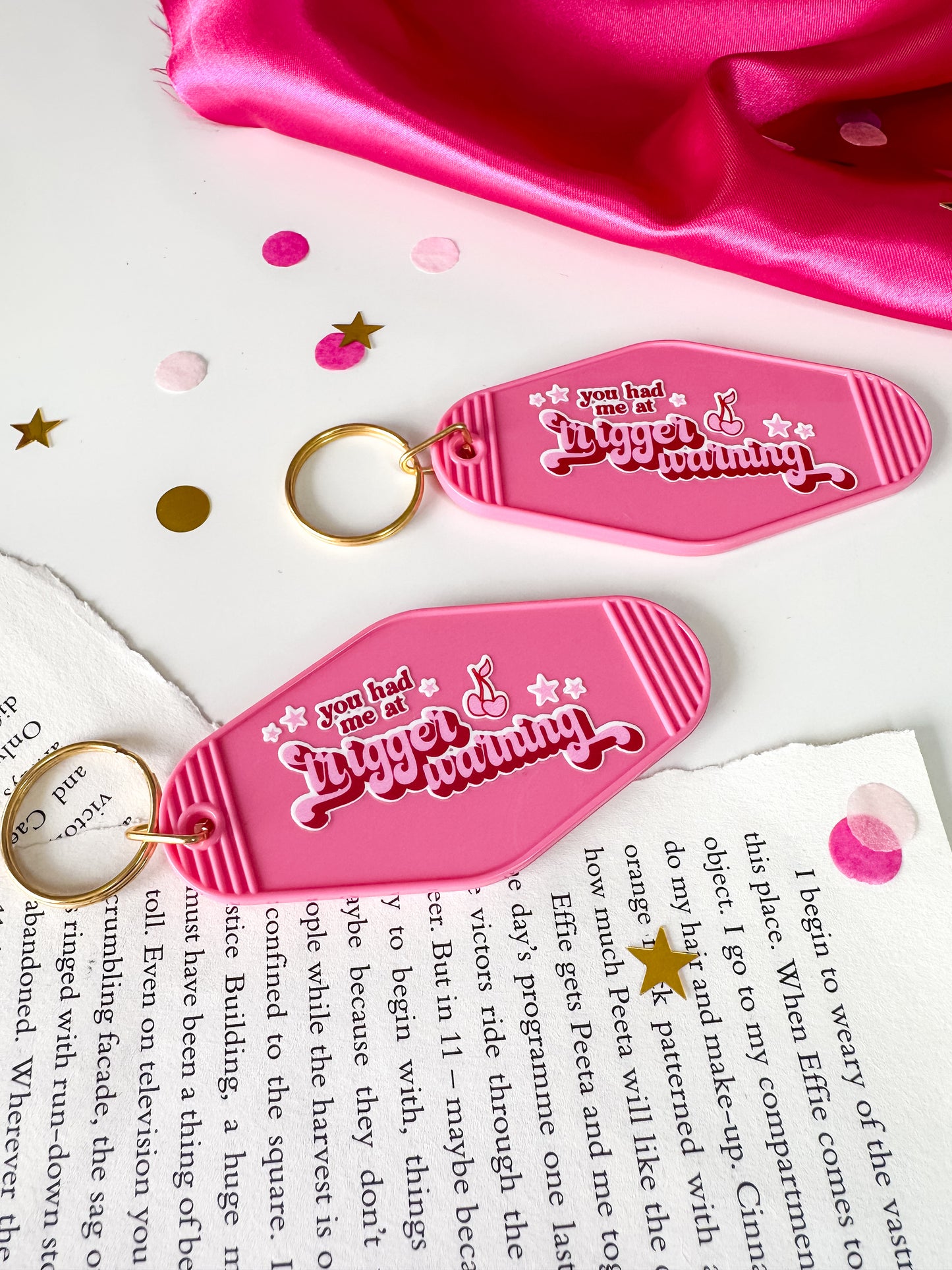 You Had me at Trigger Warning Bookish Keychain