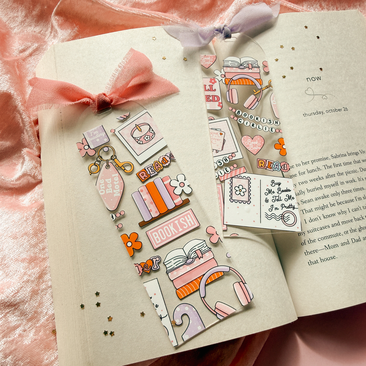 Girlie Bookish Aesthetic Acrylic Bookmark