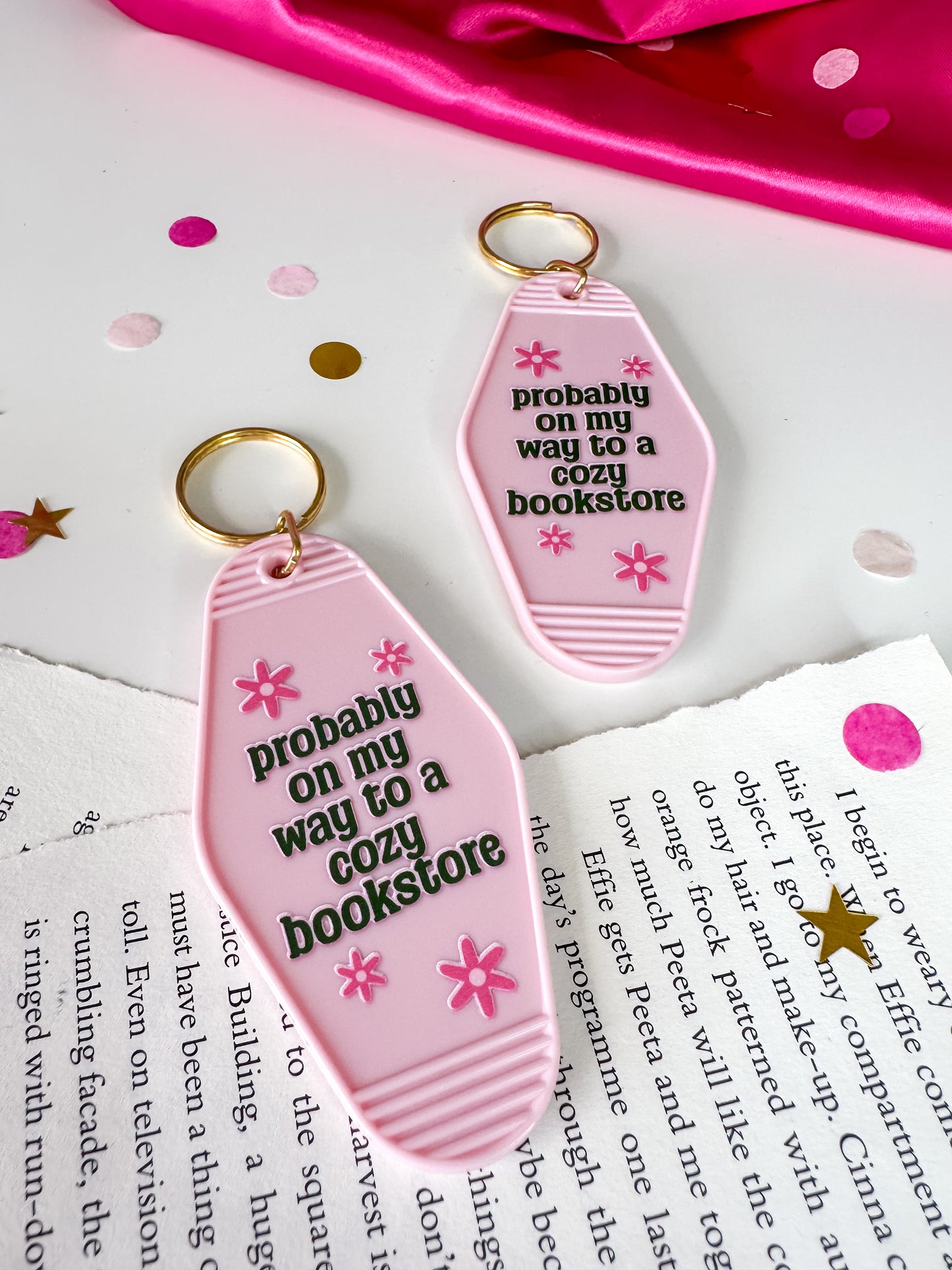 Probably on my Way to a Cozy Bookstore Bookish Keychain