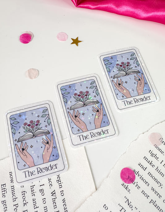 The Reader Tarot Card Purple Vinyl Sticker