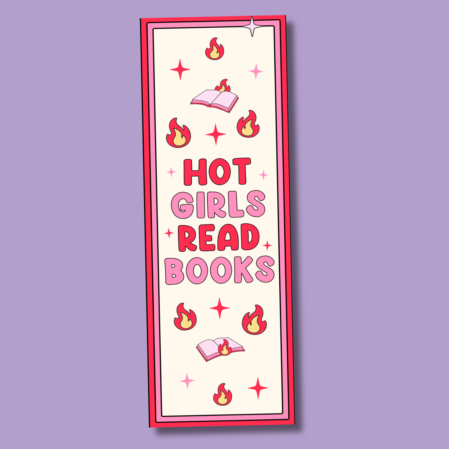 Hot Girls Read Books Cardstock Bookmark